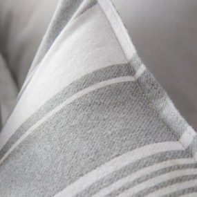 Lenjerie de pat gri din flanelă pentru pat de o persoană 135x200 cm Ticking Stripe – Bianca