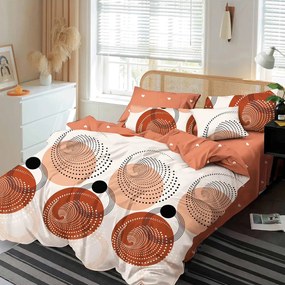 Lenjerie de pat 2 persoane, bumbac finet, 6 piese, 2 fete, SP823