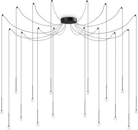Ideal Lux - Lustră LED suspendată pe cablu LUCCIOLA, 16 x LED, 16 W, 230 V, CRI 90, design tip păianjen, negru