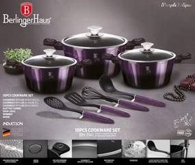 RESIGILAT - Set oale marmorate cu capace 10 piese Purple Eclipse Berlinger Haus BH 7141