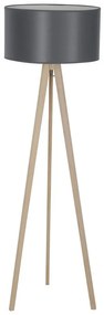 Lampadar cu trepied din lemn design modern Tripod gri