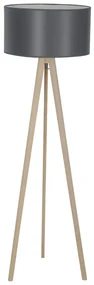 Lampadar cu trepied din lemn design modern Tripod gri