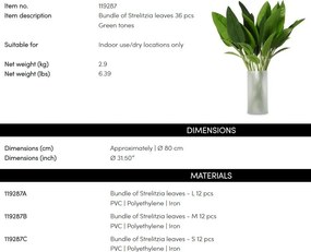 Buchet artificial LUX din 36 fire frunze Strelitzia