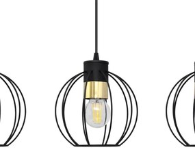 Lustră pe cablu STARLIGHT 3xE27/15W/230V neagră/aurie