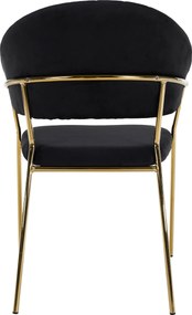 Scaun de sufragerie de design, material Velvet negru/gold crom auriu, DASMIN TIP 1