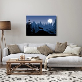 Tablou - Haita de lupi sub lună plină (90x60 cm)
