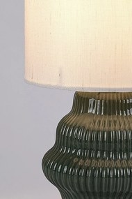 Lampa de masa ceramica verde abajur alb Glimo