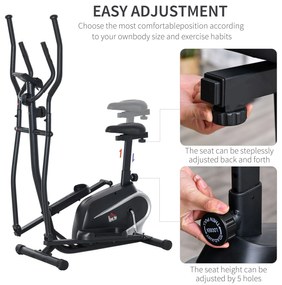 HOMCOM Bicicletă Fitness cu Monitor LCD și 8 Nivele de Rezistență, Antrenament Cardio la Domiciliu | Aosom Romania