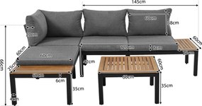 Set mobilier de grădină, Gri | Aosom Romania