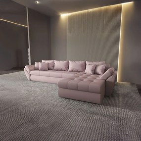 Colțar extensibil dumonde cu ladă de depozitare si sezut confortabil din spuma high-density, Loana XL Enjoy Flamingo II 335x185 cm