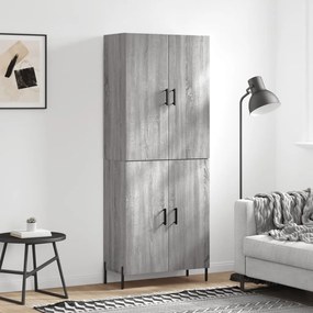 vidaXL Dulap înalt, gri sonoma, 69,5x34x180 cm, lemn compozit