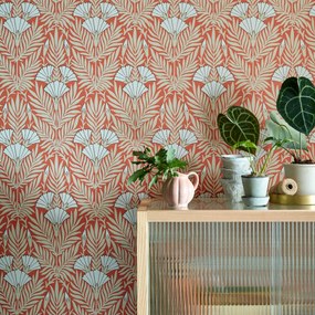 Tapet Floral Fanfare, Coral, 1838 Wallcoverings, 5.3mp / rola