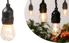 Ghirlanda luminoasa decorativa impermeabila, cu 15 becuri LED soclu E27, 14,6 m, alb cald