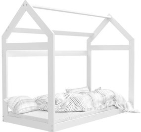 Expedo Pat pentru copii LOFT + somieră + saltea GRATIS, 80x160, alb