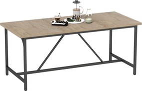 HOMCOM Masă dreptunghiulară de dining pentru 6-8 persoane masă de bucătărie stil industrial 180 x 80 x 75,5 cm efect lemn natural | Aosom Romania