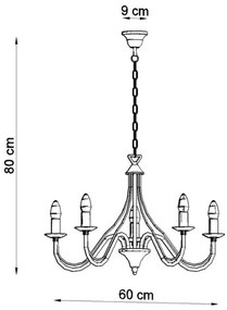 Lustră pe lanț MINERWA 5 5xE14/40W/230V negru