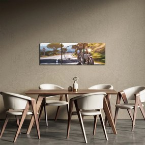 Tablou - Motociclist (cu ceas) (90x30 cm)
