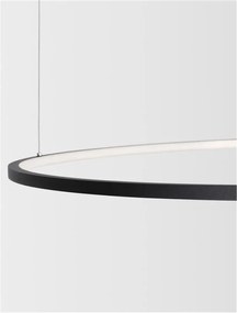 Lustra LED suspendata design modern circular TARQUIN D-100cm negru
