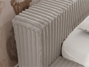 Pat matrimonial gri tapițat cu spațiu de depozitare cu somieră 180x200 cm Cloe – Ropez