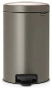 Cos de gunoi cu pedala Brabantia NewIcon 649027, 12 L, Inchidere lina, bază antiderapantă, gri