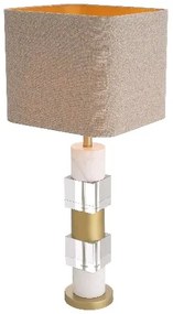 Veioza/ lampa de masa LUX Cullingham, alama antic/ alb