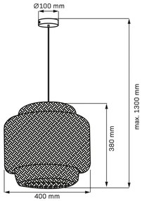 Lustră pe cablu BERTA 1xE27/20W/230V d. 40 cm bambus