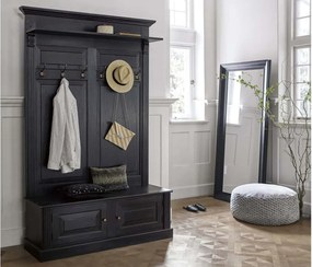 Garderobă lemn masiv gri Noir Antracit, 140 × 41 × 210 cm