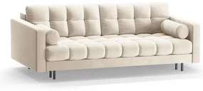 Canapea crem extensibilă, cu spațiu de depozitare cu tapițerie din catifea 222 cm Bali – Cosmopolitan Design