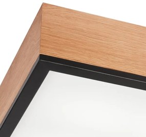 Plafonieră OAK SQUARE 4xE27/15W/230V 39x39 cm stejar/negru