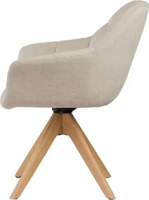 Scaun pivotant PAPILLON catifea bej/ stejar