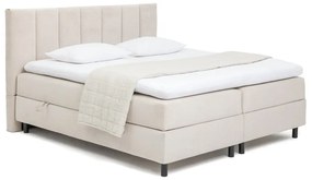 Pat boxspring bej cu spațiu de depozitare 160x200 cm Elva Bold Line – Bonami Selection