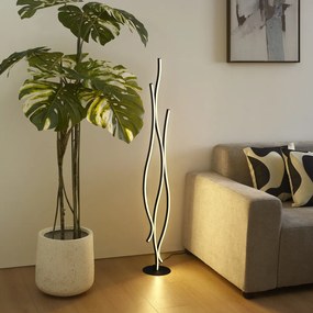 Lampă de podea de design neagră incl. LED cu dimmer - Ying