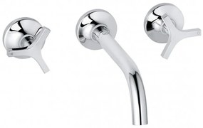 Baterie lavoar incastrata Kludi Nova Fonte Deco crom lucios cu corp ingropat si pipa 18 cm