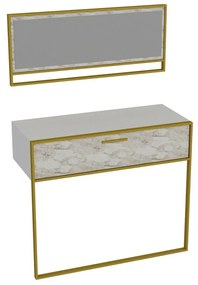 Masă decorativă Polka Aynali Alb