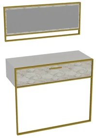 Masă decorativă Polka Aynali Alb