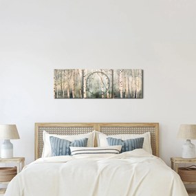 Tablou - Desenarea unui model de pădure (cu ceas) (90x30 cm)