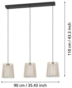 Lustră pe cablu Eglo 900903 FATTORIA 3xE27/25W/230V