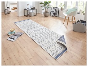 Covor adecvat pentru exterior NORTHRUGS Kuba, 80 x 250 cm, albastru-crem