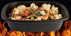 Forma Vas Cuptor Romertopf Vulcano Neagra Cuptor ( Mare 4-6 persoane)