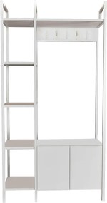 Mobilier hol DOGA, alb, PAL melaminat/metal, 90x35x175 cm