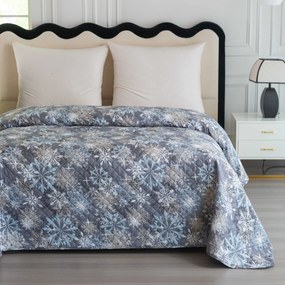 Cuvertura de pat SNOWFLAKE, albastru-gri Dimensiune: 220 x 240 cm