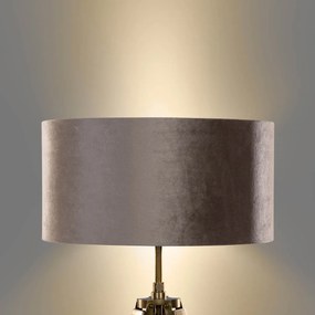 Lampă de podea tripod din alamă cu abajur din catifea taupe 50 cm - Cortin