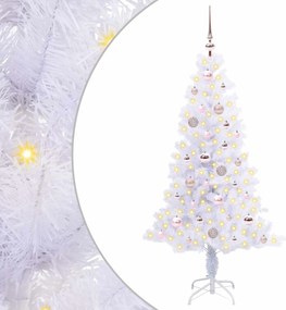 vidaXL Brad de Crăciun artificial cu 150 LED Alb 150 cm PVC și Oțel