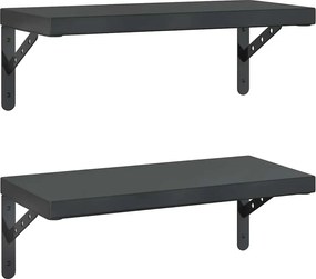 vidaXL Rafturi de perete, 2 buc., 50x23,5 cm, negru oțel inoxidabil