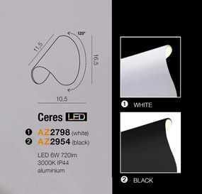 Aplica LED directionabila cu lumina ambientala IP44 Ceres alba
