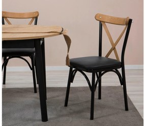 Set mobilier sufragerie Duvasa 6 (stejar + negru) (pentru 2 persoane). 1093754