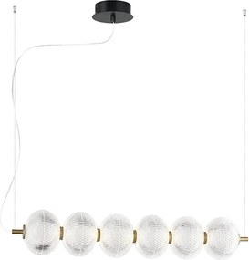 Lustră LED suspendată pe cablu PELLUCID LED/23W/230V auriu/transparent