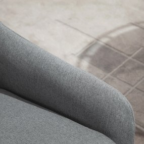 HOMCOM Set Fotoliu cu Pouf pentru picioare, Capitonate, Mobilier Casa si Birou, din Metal si Tesatura, Gri