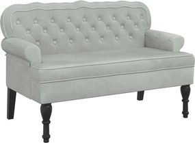 vidaXL Bancă cu spătar gri deschis 119,5x64,5x75 cm catifea
