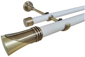 Galerie dubla fara inele DUNCAN - 25/19 - alb/aur antic (Alege marime: 400 cm)
